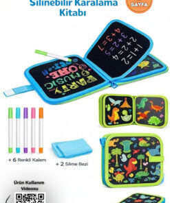 MCA Deerhome Silinebilir Doodle Çizim Defteri / 6 Adet Kalem ve 2 Adet Silme Bezi HEDİYE