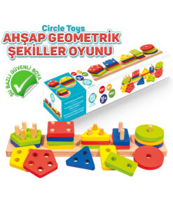 Circle Toys 5’li Ahşap Geometrik Şekiller - Görsel 3