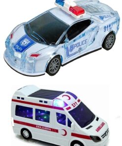 ROZIA Korumalı Ambulans Ve Polis Arabası Çek Bırak Işıklı Ambulansvepolisarabası