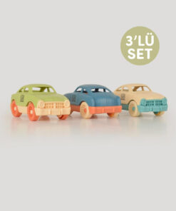 let's be child 3'lü Minik Arabalar Seti Yeşil Bej Mavi - Görsel 3