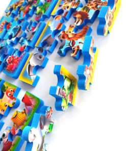 EVAKANCA 9 Parçalı 4 Adet Kalın Puzzle 2-3 Yaş Yapboz Yaban Deniz Hayvanları Sebzeler - Görsel 3