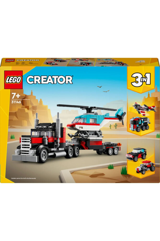 LEGO ® Creator 3'ü 1 Arada Helikopterli Açık Kasa Kamyon 31146 - 7+ Yaratıcı Oyuncak Yapım Seti (270P) - Görsel 3