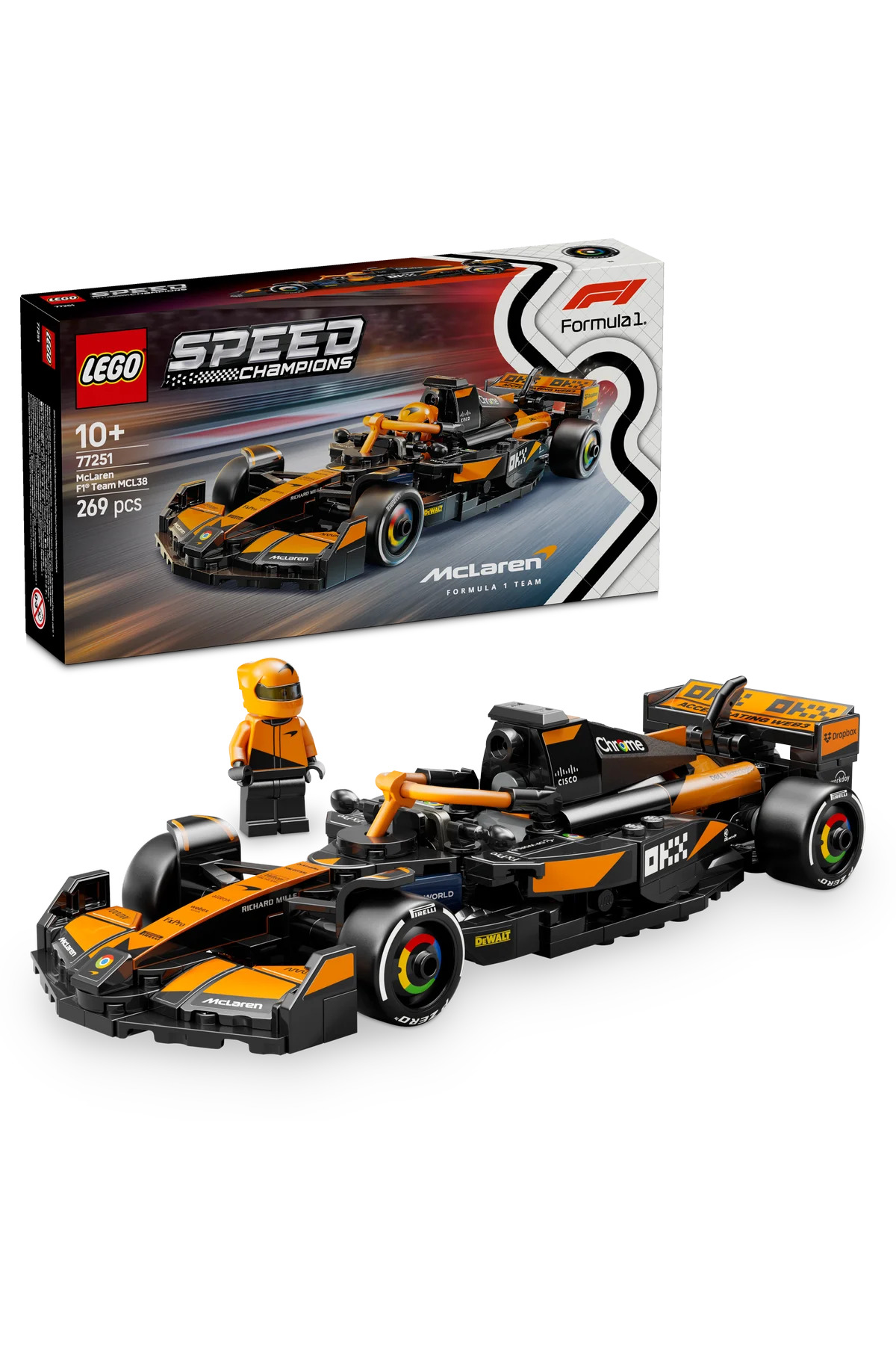 LEGO ® Speed Champions McLaren F1® Team MCL38 Yarış Arabası 77251 - 10+ Oyuncak Yapım Seti (269P)