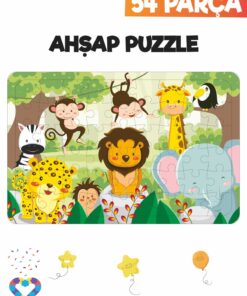 esatoys Ahşap Çocuk Puzzle 54 Parça