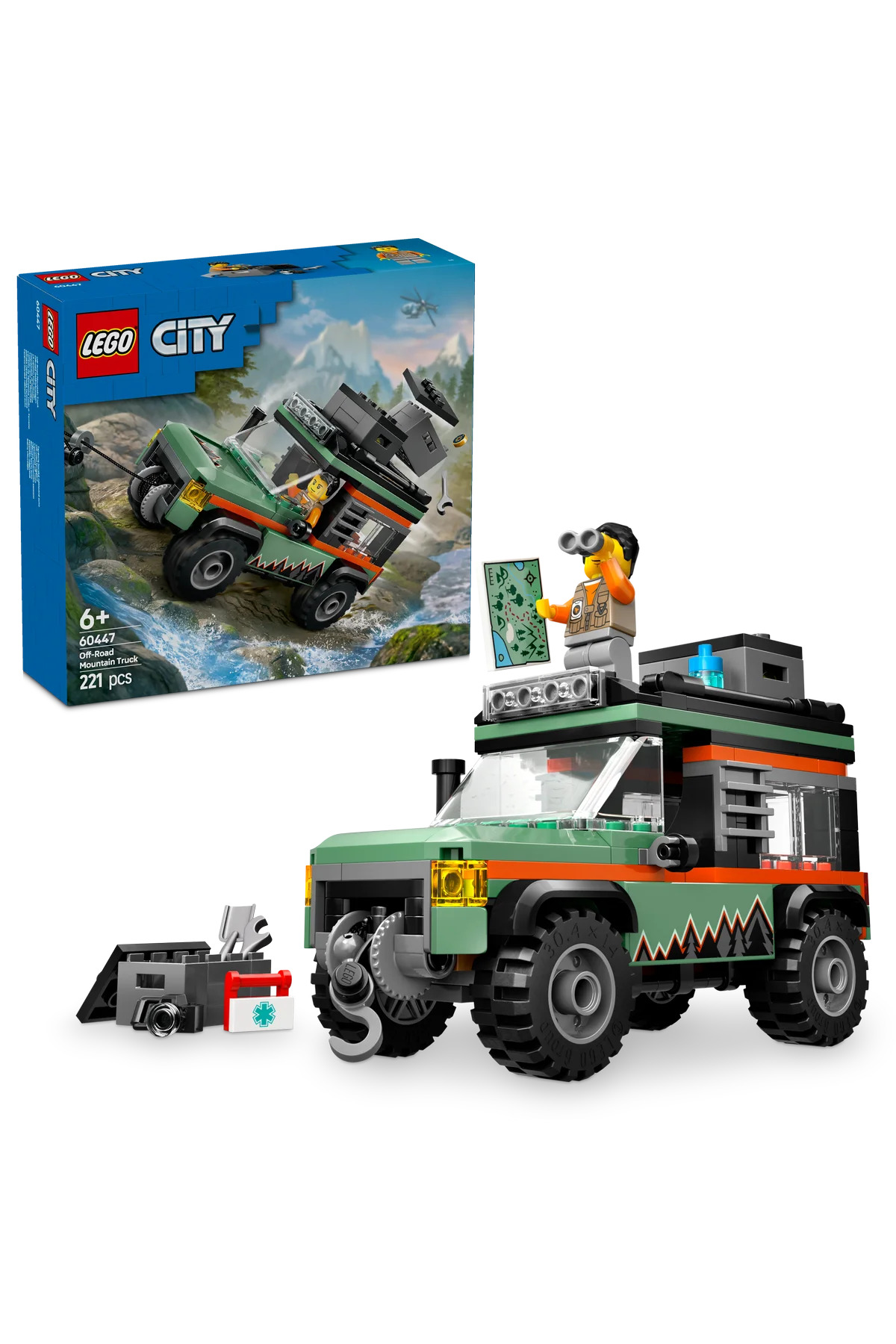 LEGO ® City 4x4 Arazi Dağ Arabası 60447 - 6+ Çocuklar için Yaratıcı Oyuncak Yapım Seti (221 P)