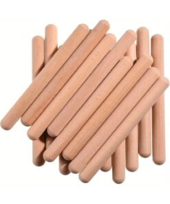 Toy Oyuncak Okul Öncesi 30 cm. Ahşap Ritim Çubuğu 1 Çift (2 adet) Anaokulu Etkinlik Perkusyon Müzik Aleti Yuvarlak Uçlu - Görsel 3