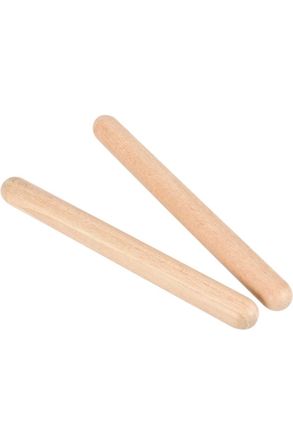 Toy Oyuncak Okul Öncesi 30 cm. Ahşap Ritim Çubuğu 1 Çift (2 adet) Anaokulu Etkinlik Perkusyon Müzik Aleti Yuvarlak Uçlu