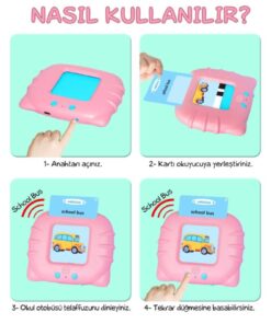 Circle Toys İngilizce Konuşan Sesli Flash Eğitim Kartları 224 Kart - Pembe - Görsel 3