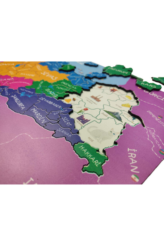 Genel Markalar Türkiye Puzzle ve Kültür Haritası Yapboz Eğitici Oyuncak - Görsel 3