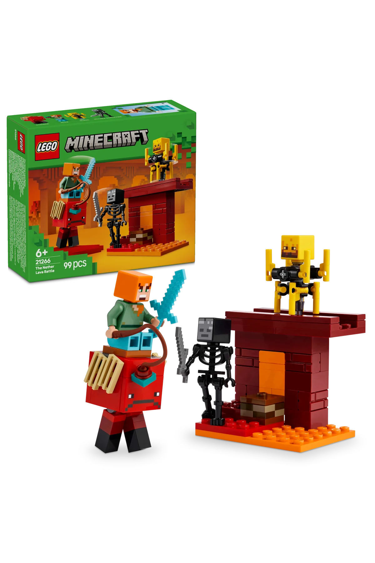 LEGO ® Minecraft® Nether Lav Savaşı 21266 - 6+ Çocuklar için Yaratıcı Oyuncak Yapım Seti (99P)