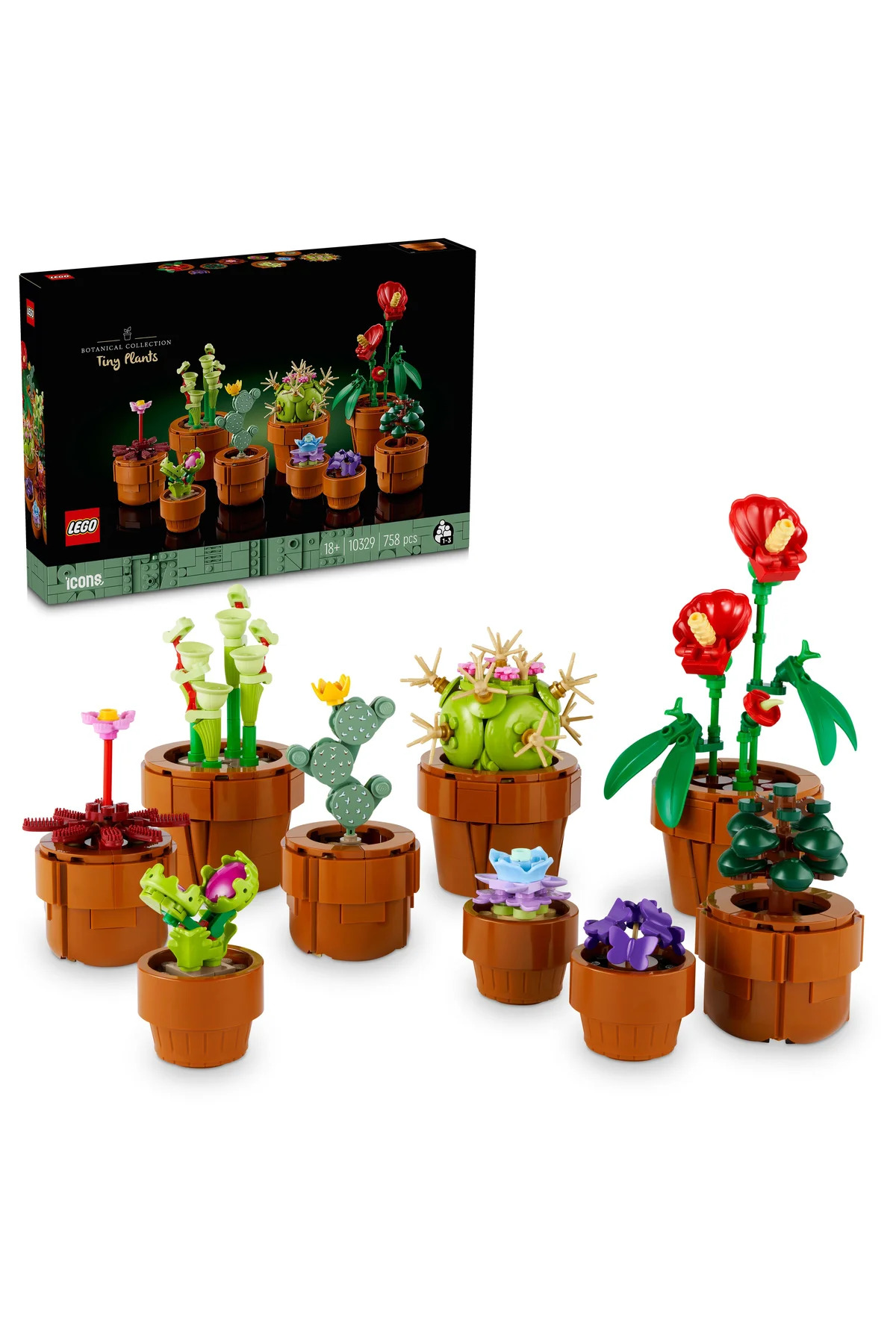 LEGO ® Botanicals Minik Bitkiler 10329 – Yetişkinler için Yapay Çiçek Modeli Yapım Seti (758 Parça)