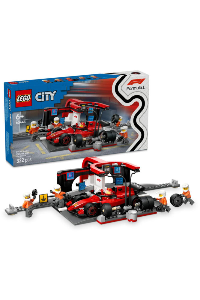 LEGO ® City Ferrari Arabalı F1®Pit Stop ve Pit Ekibi 60443 - 6+ Çocuklar için Oyuncak Yapım Seti (322P)