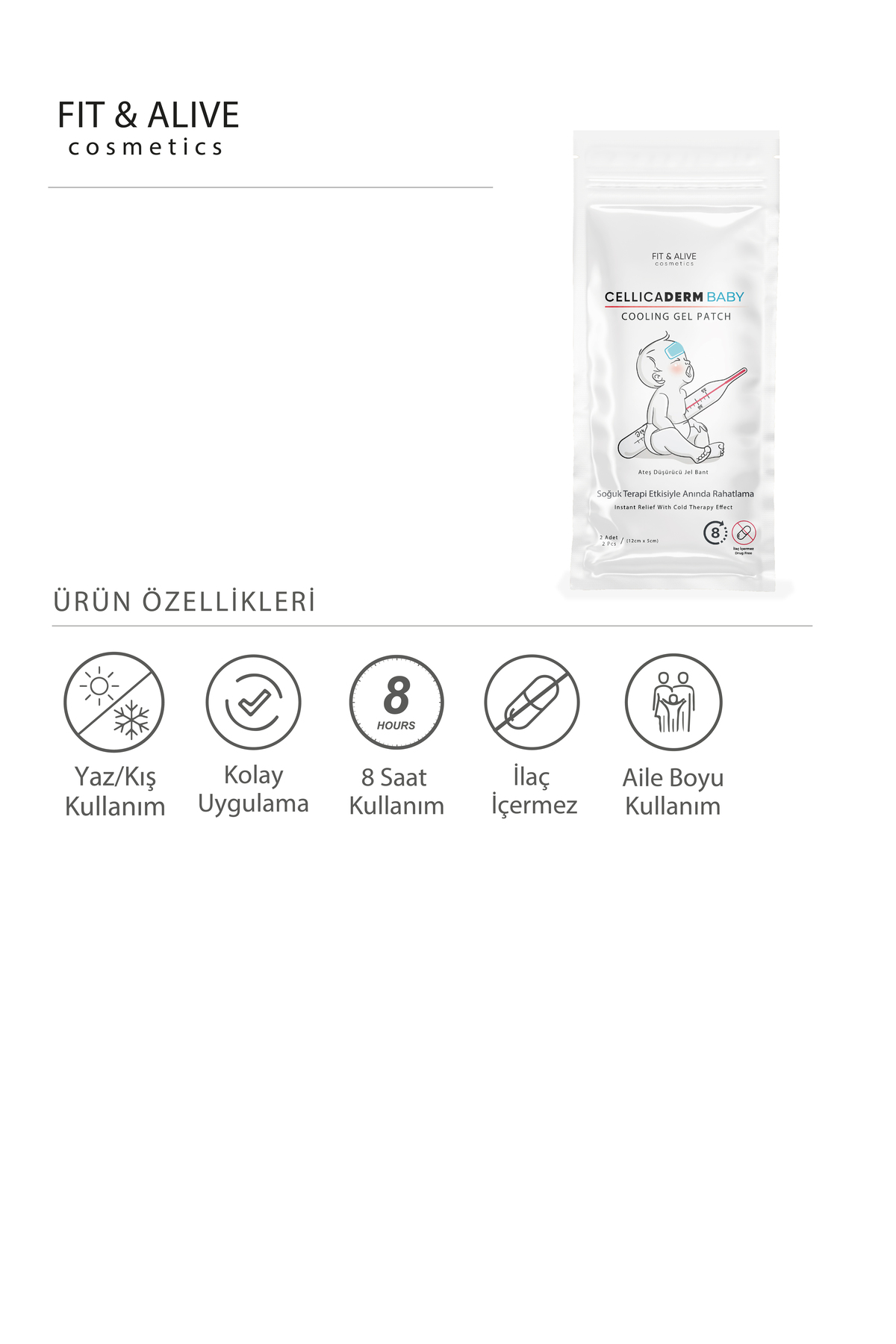 Fit & Alive Fitalive Cellicaderm Baby Jel Bant - (2 ADET JEL BANT İÇEREN PAKET) - Görsel 3
