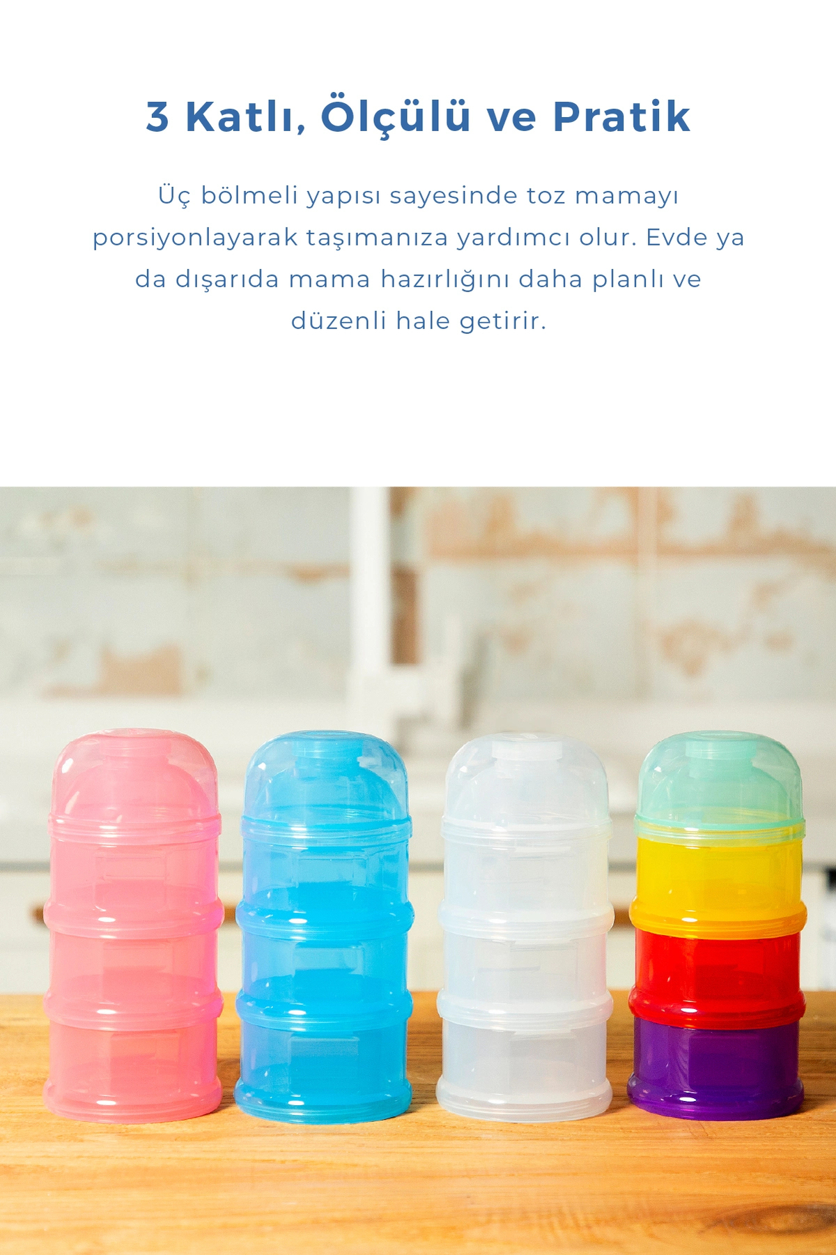 Babyjem Renkli Katlı Toz Mama Kabı - Görsel 3