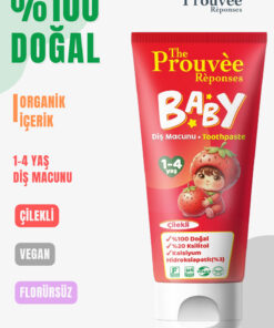 The Prouvee Reponses 0 Doğal Organik Bebek ve Çocuk Çilekli Diş Macunu 50 ml (Florürsüz)
