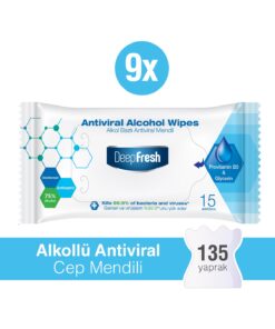 Deep Fresh Alkollü Antiviral Islak Cep Mendili 9 x 15 Yaprak