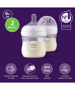 Philips Avent Doğal Tepkili PP 2'li Biberon Seti, 125ml, 0+ Ay, SCY900/02