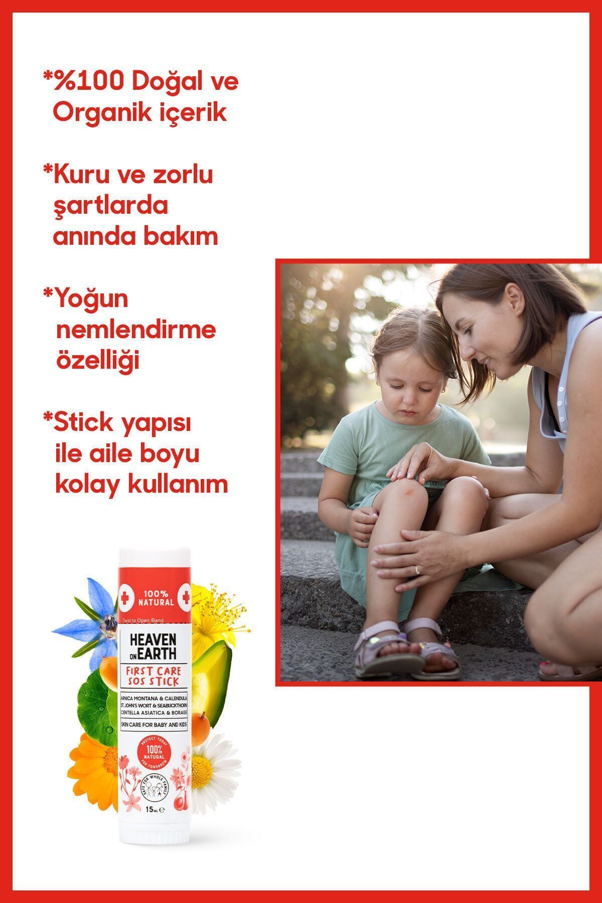 Heaven on Earth First Care Sos Stick 15 ml 0 Doğal Organik Yalancı Iğde Hızlı Koruma Anlık Yatıştırıcı Bakım Balm - Görsel 3