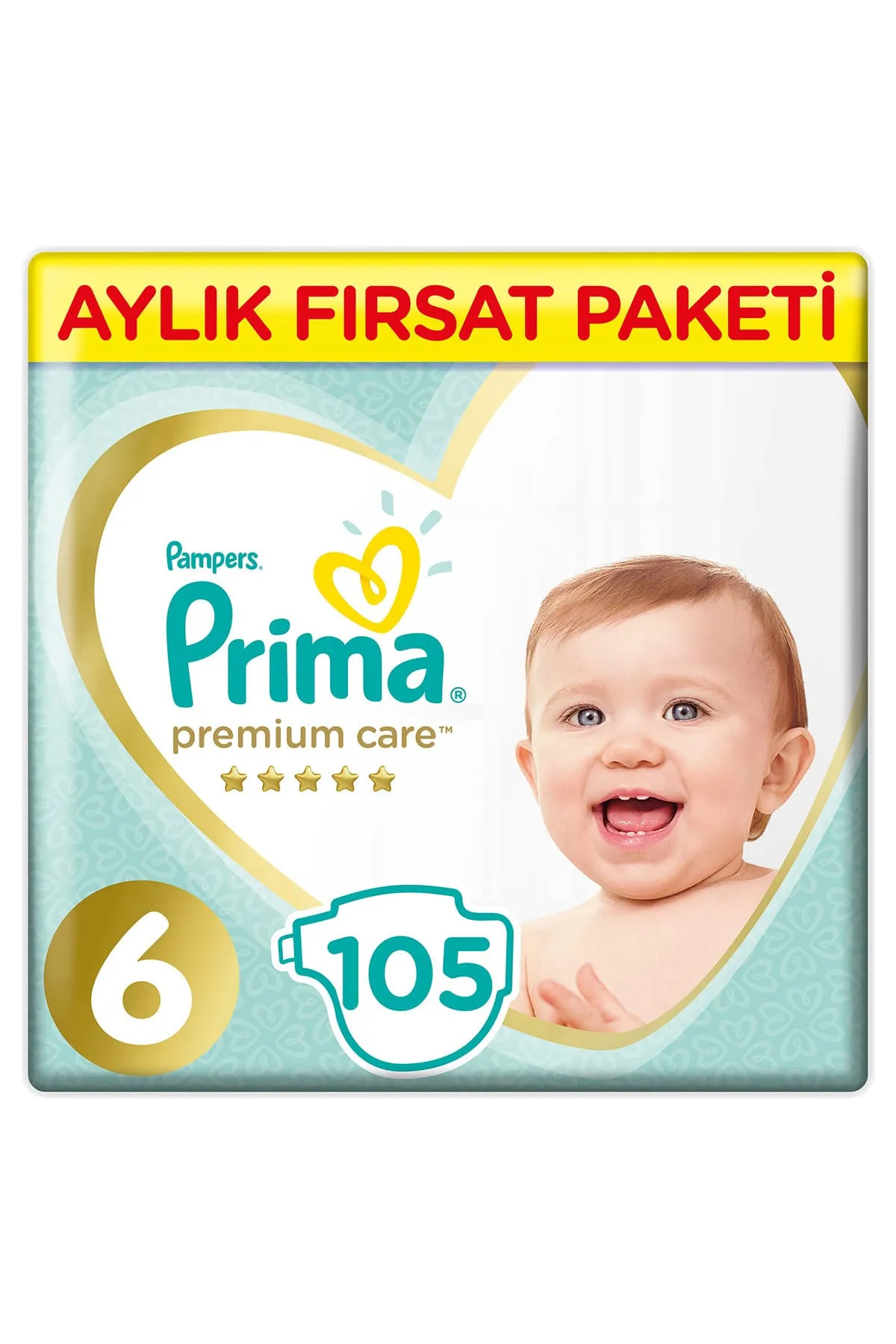 Prima Bebek Bezi Premium Care 6 Beden 105 Adet Aylık Fırsat Paketi.