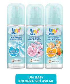 Uni Baby Kolonya Seti 450 ml (ÇİÇEKSİ KOKULAR & BEBEKSİ KOKULAR & TATLI ESİNTİLER)