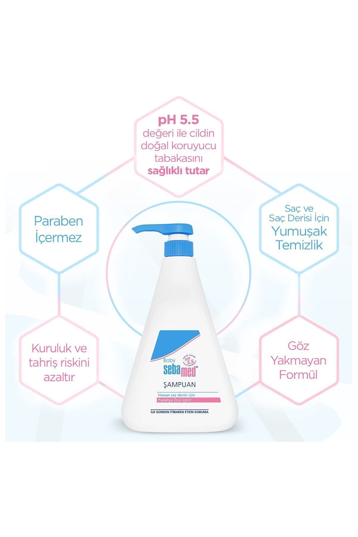Sebamed Baby pH 5.5 Göz Yakmayan Formül Nemlendirici Etkili Papatya Özütlü Bebek Şampuanı 750 ml - Görsel 3