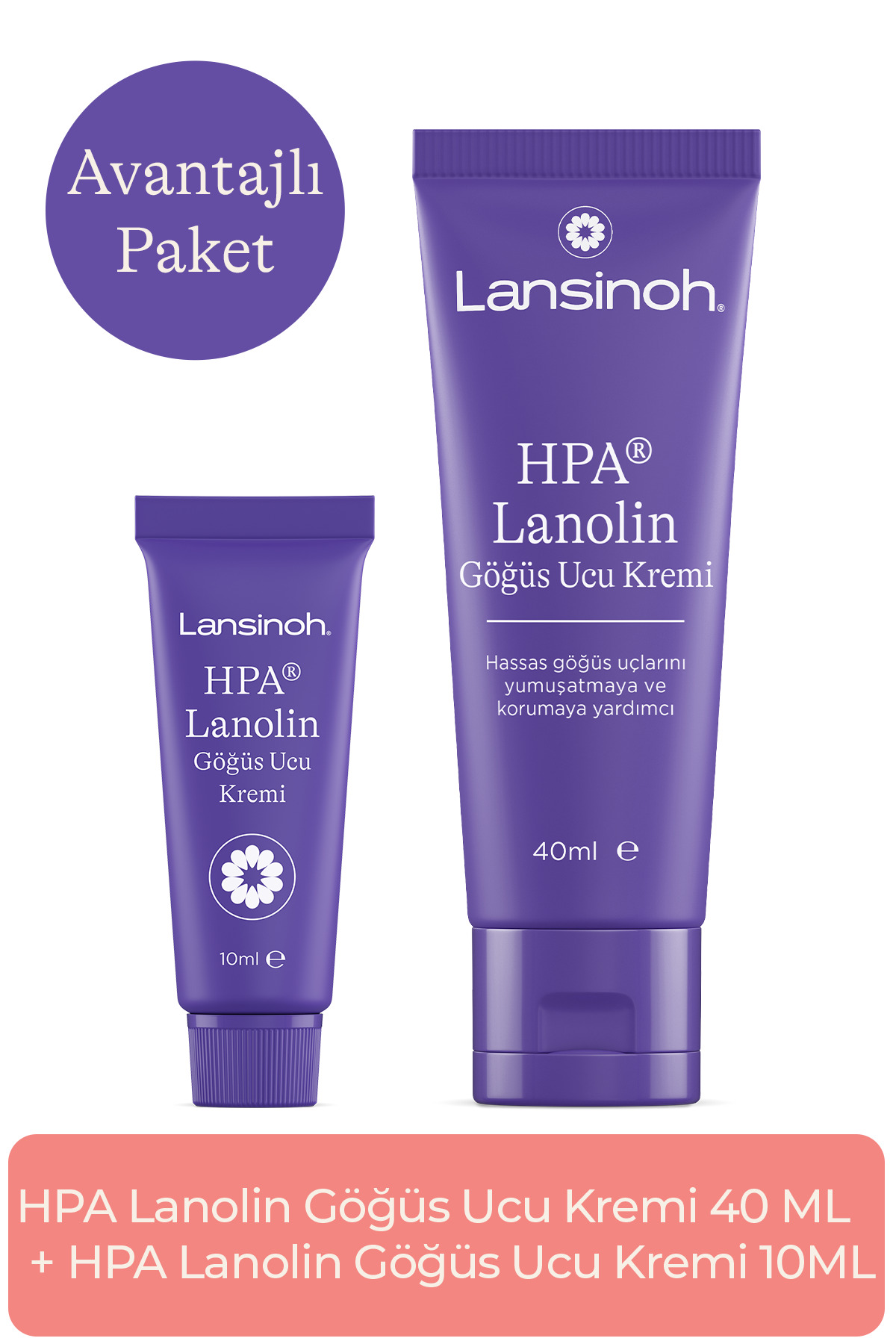 LANSINOH HPA Lanolin Göğüs Ucu Kremi Avantaj Paketi (40 ml + 10ml)