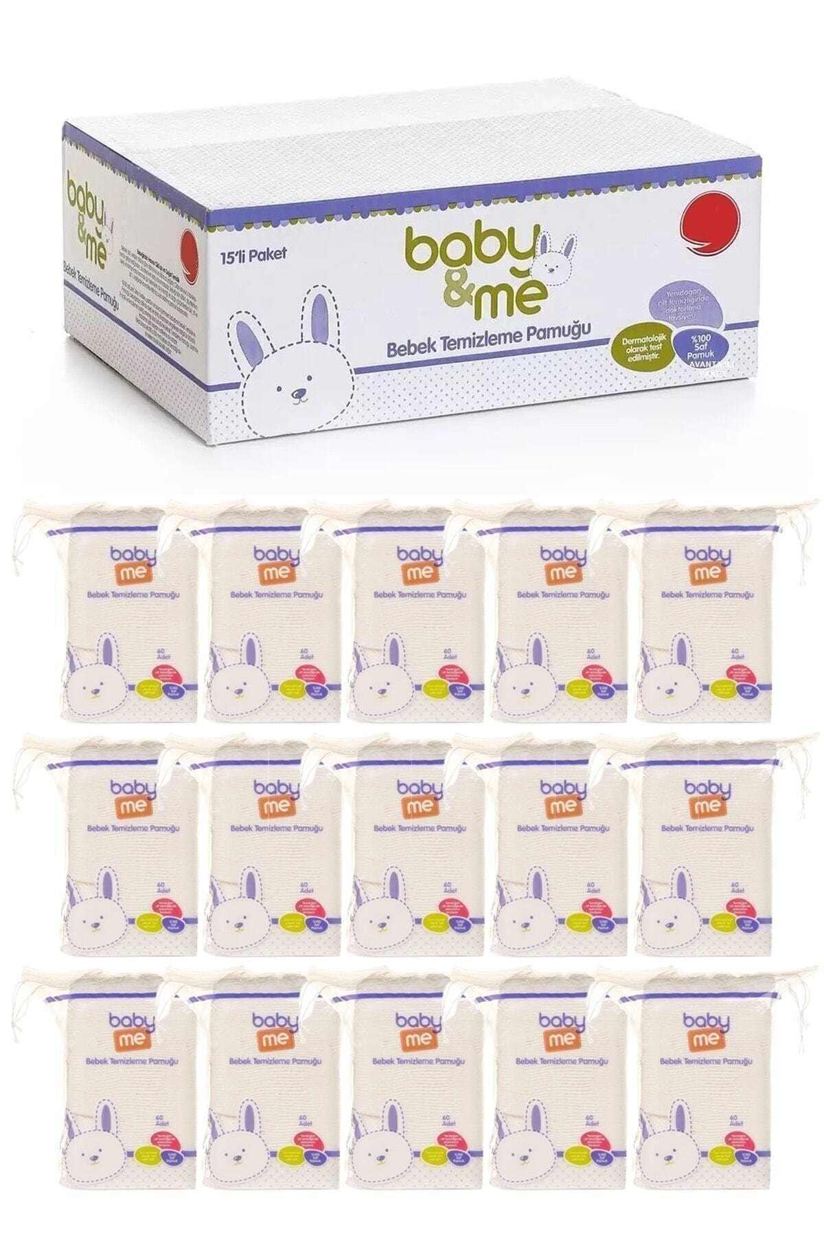 Baby Me Bebek Temizleme Pamuğu 0 Saf Pamuk 60lı Poşet 15 Paket 565rtg-55