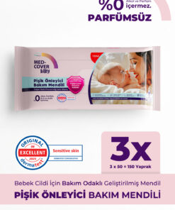 MED-COVER Baby Pişik Önleyici Bakım Mendili 50 x 3 Avantaj Paketi