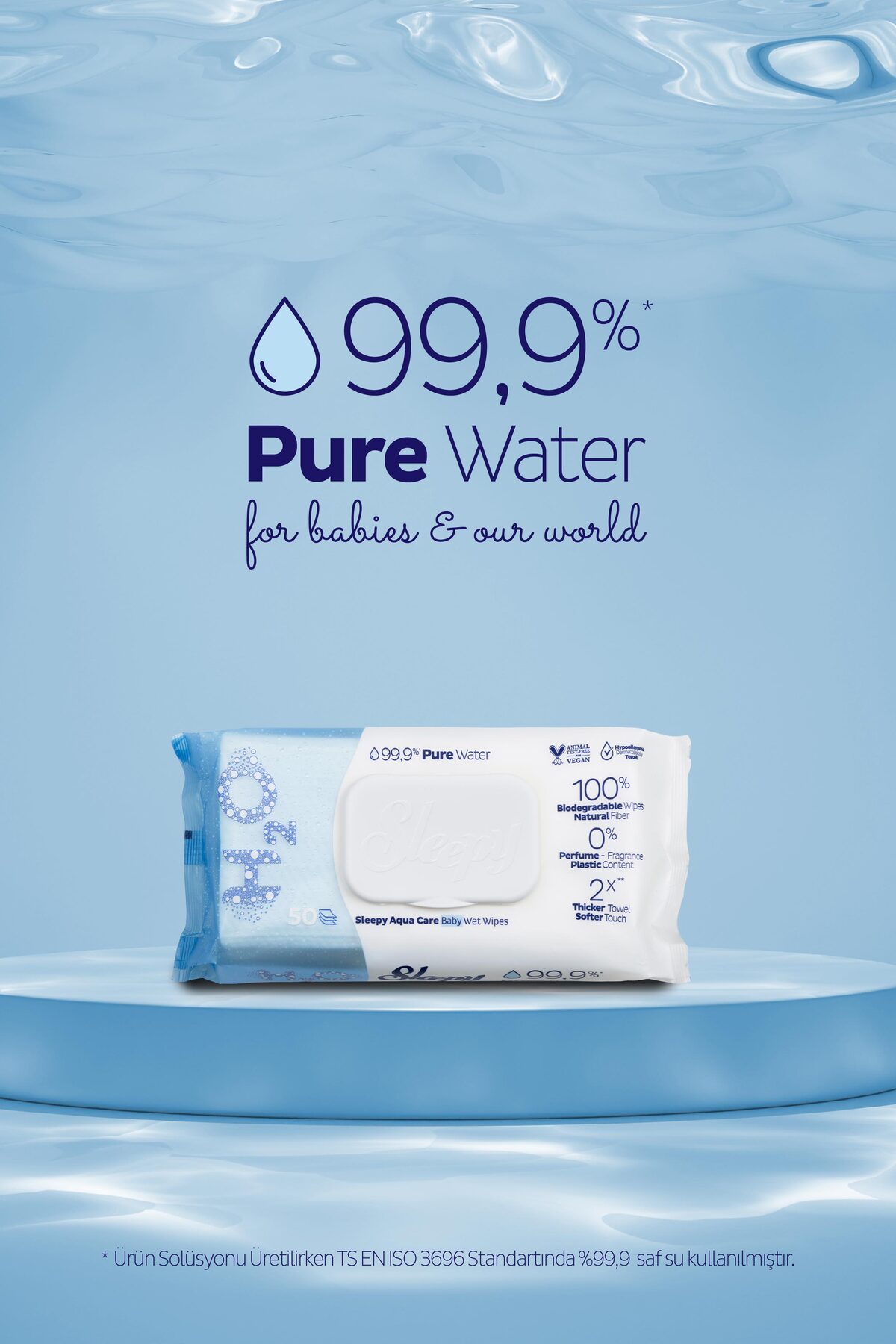 Sleepy Aquacare H2O Yenidoğan Islak Bebek Havlusu 50 - Görsel 3
