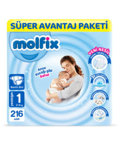 Molfix Kanal Teknolojisi Süper Avantaj Paketi 1 Beden Yenidoğan 216 Adet