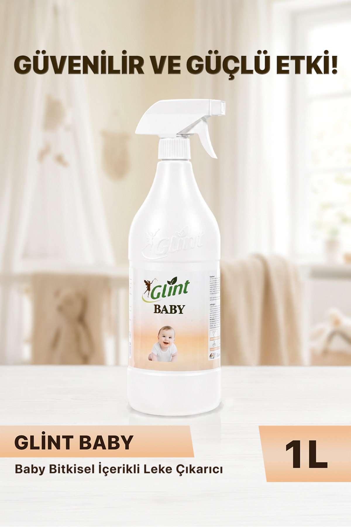 Glint Baby Bitkisel İçerikli Çamaşır Leke Çıkarıcı 1 Litre Bebek Kıyafetleri Temizleyici