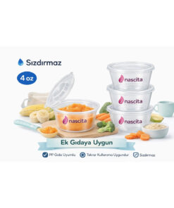 Nascita Ek gıda kabı (1adet)120 ml mini saklama kabı et suyu , kemik suyu , buzluk gıda temasına uygun