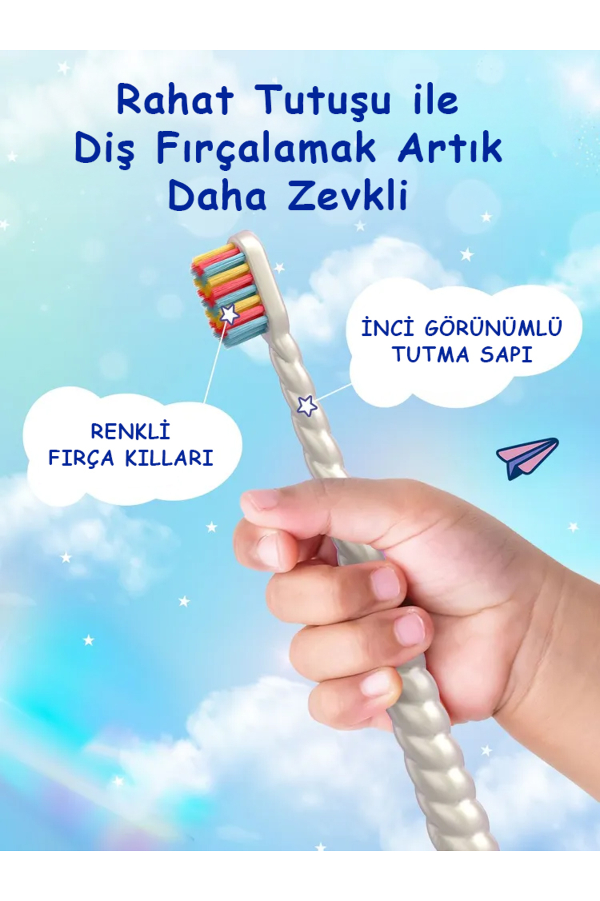 Splat Juicy Lab Unicorn Magic Çocuk Diş Fırçası 4+ Yumuşak Gümüş İyonlu - Görsel 3