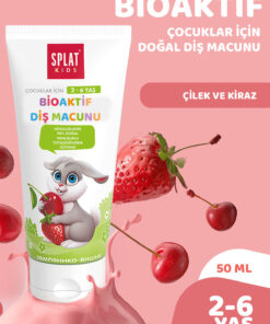 Splat Kids Çilek & Vişne Çocuk Diş Macunu 50 ml – 2-6 Yaş, Doğal Formül, Florür İçermez