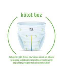 Pure Baby Organik Bambu Özlü Külot Bez 3'Lü Paket 6 Numara Xlarge 96 Adet - Görsel 3
