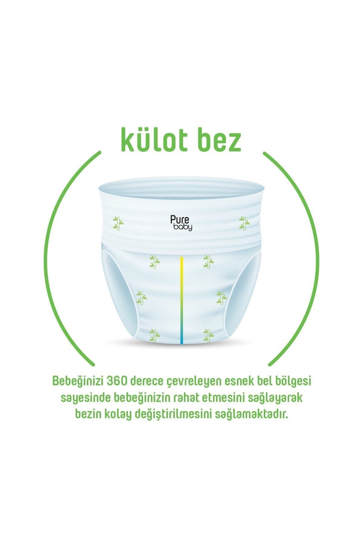 Pure Baby Organik Bambu Özlü Külot Bez 3'Lü Paket 6 Numara Xlarge 96 Adet - Görsel 3