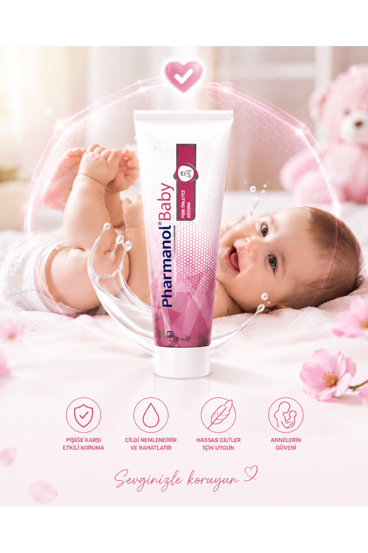PHARMANOL Doğal Bebek Pişik Önleyici Ve Rahatlatıcı Nemlendirici - Hassas Cilt - Pişik Merhemi 30 ml - Görsel 3