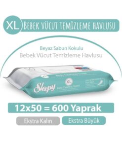Sleepy Xl Beyaz Sabun Kokulu Bebek Vücut Temizleme Havlusu 12X50 (600 Yaprak)