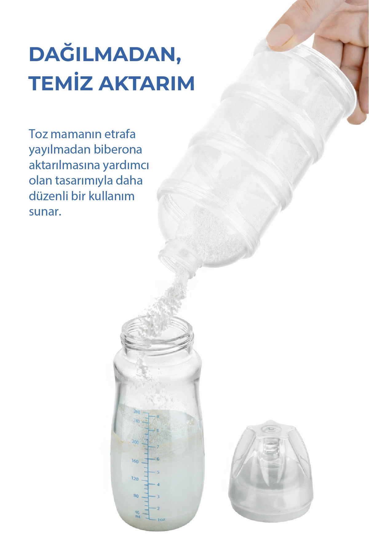 Babyjem Katlı Toz Mama Kabı Beyaz - Görsel 3