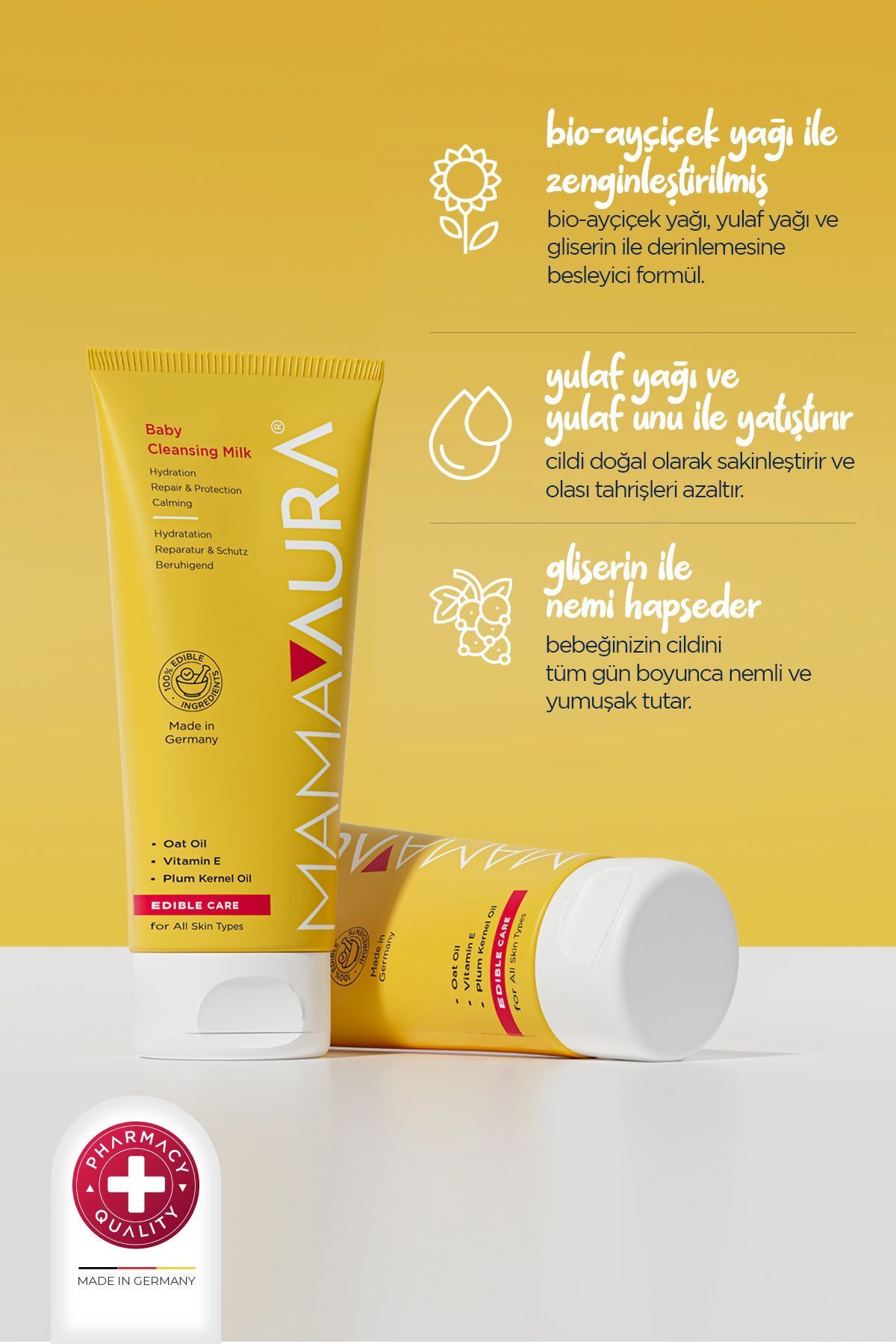 MAMAAURA Temizleme Sütü - Baby Cleansing Milk 200 ml - Görsel 3