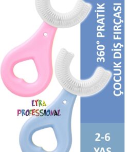 Lyra Professional U Şeklinde Ikili Set Pratik Çocuk Diş Fırçası 2-6 Yaş Pembe Mavi