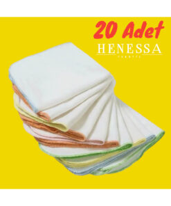HENESSA TEKSTİL 20 Adet Pamuklu Bebek Ağız Mendili (SIRT, YÜZ VE TER) 20×20