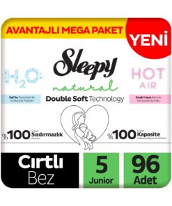 Sleepy Natural Double Soft Avantajlı Mega Paket Bebek Bezi 5 Numara Junior 96 Adet