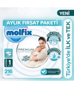 Molfix Premium Aylık Fırsat Paketi 1 Beden 216 Adet