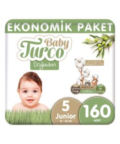 Baby Turco Doğadan Bebek Bezi Ekonomik Paket Junior 5 Numara 160 Adet