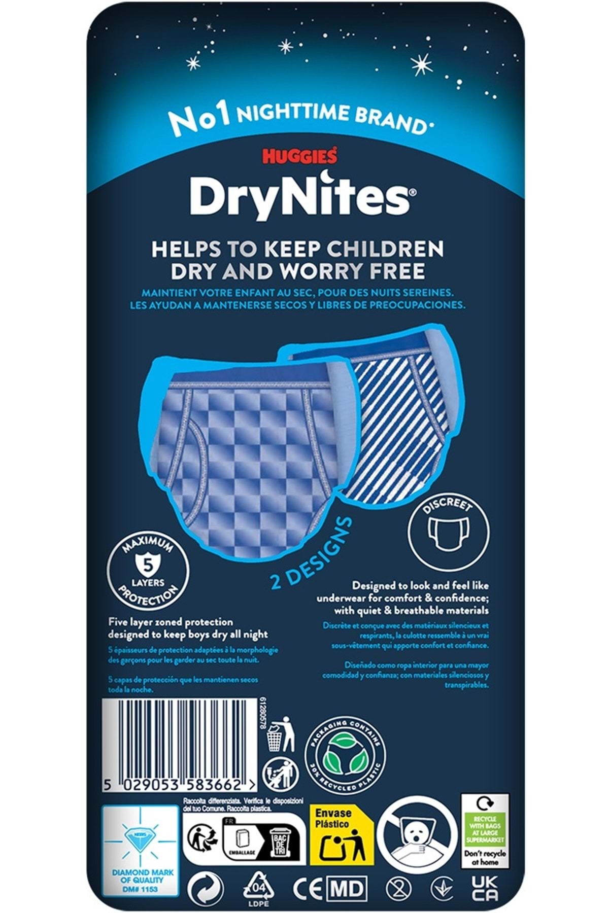 DryNites Emici Gece Külodu/Külot Bez Erkek 13+ Yaş (48-60KG) X Large 54 Adet (6PK*9) - Görsel 3