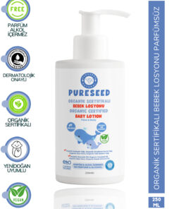 PURESEED NATURAL Organik Sertifikalı Bebek Losyonu - Parfümsüz - 250 ML