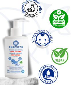 PURESEED NATURAL Organik Sertifikalı Bebek Losyonu - Parfümsüz - 250 ML - Görsel 3