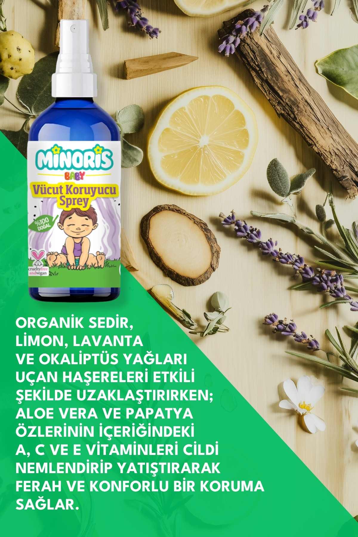 Minoris Baby Koruyucu Vücut Spreyi 100ml - Görsel 3