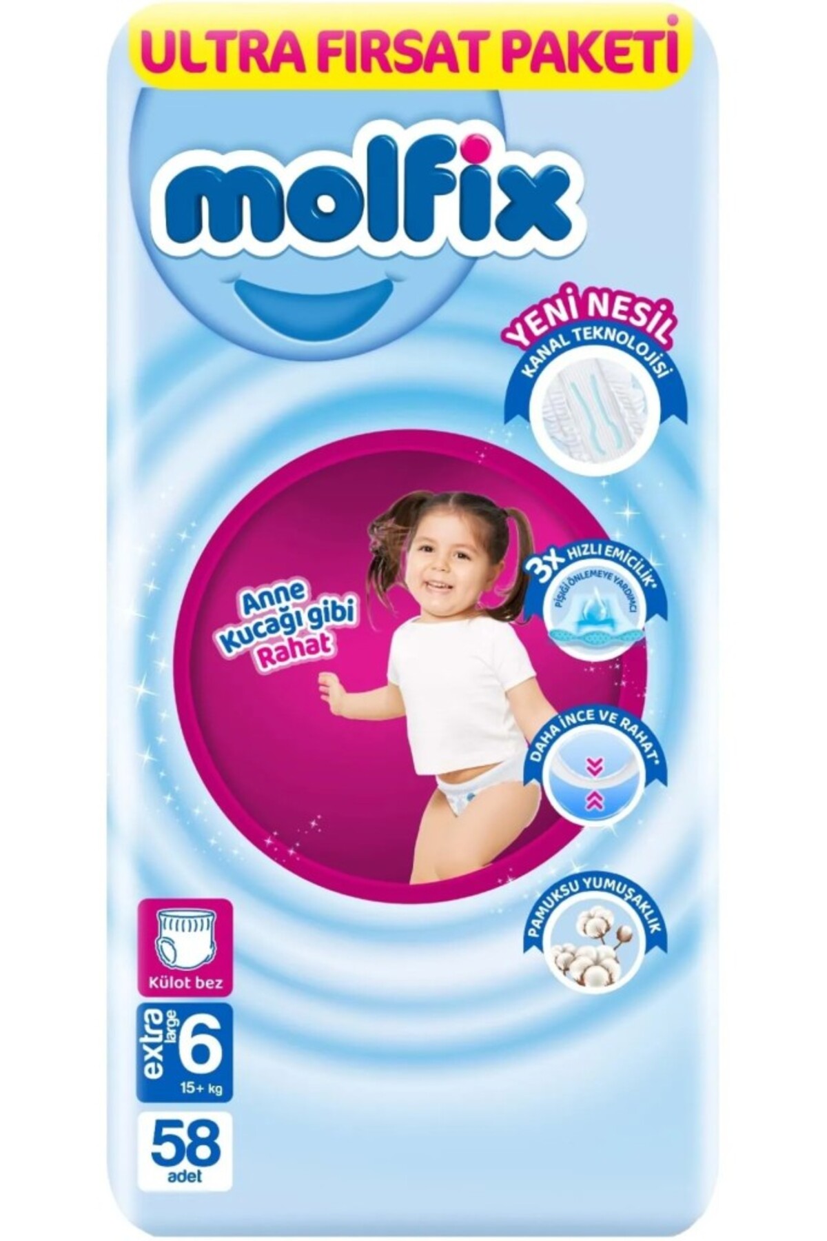 Molfix Külot Bez 6 Beden E.large Ultra Fırsat Paketi 58 Adet